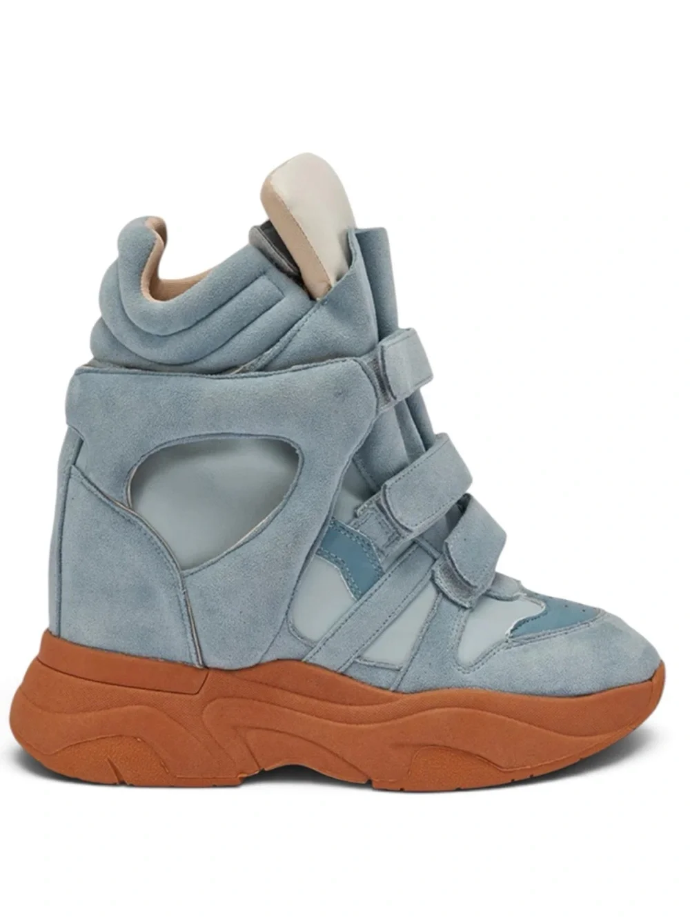 MARANTO BLUE WEDGE FAUX SUEDE SNEAKER